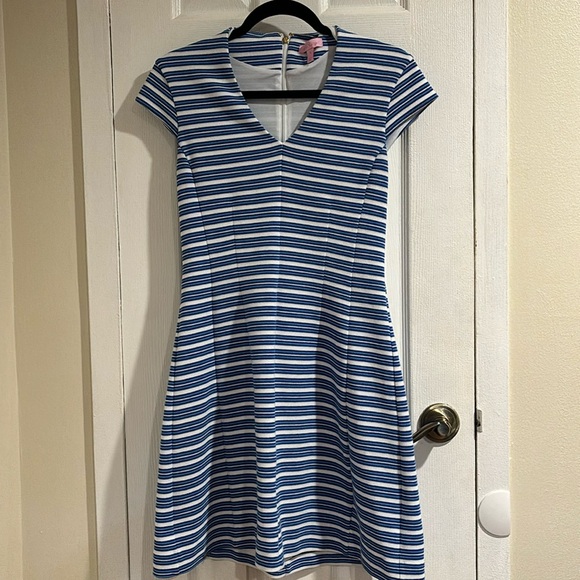Blue & White Strip Lilly Pulitzer Dress - Picture 2 of 7